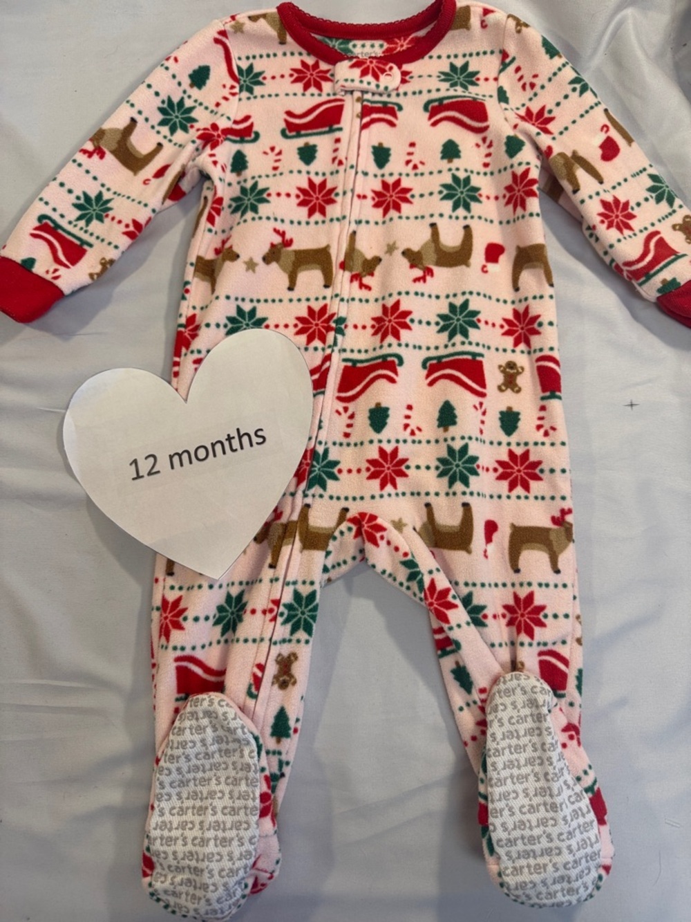 Carter's - Festive Holiday Kids One Piece Fleece Footed Pajama Onesie